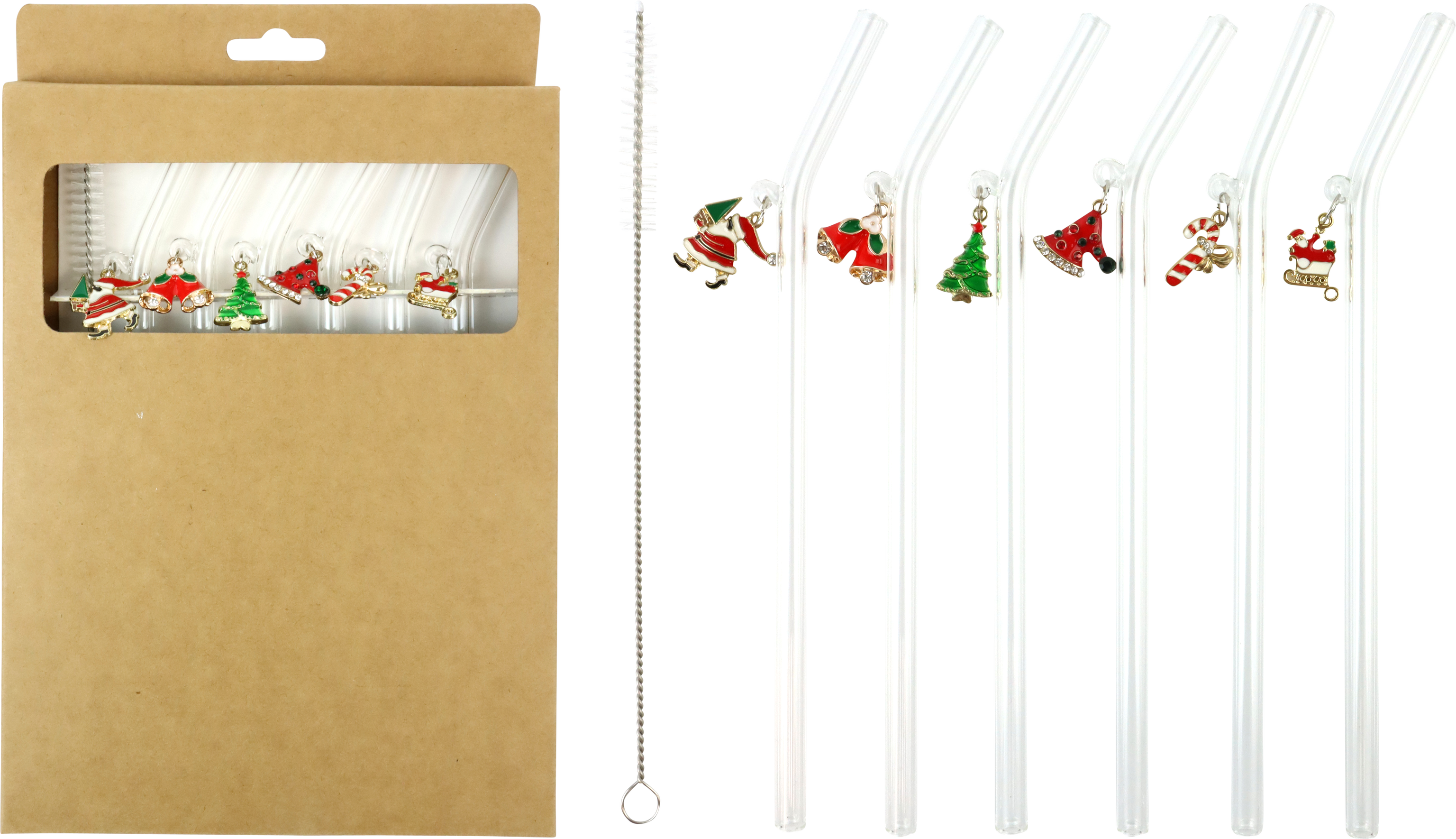 1261 GLASSTROHHALME XMAS PARTY  S/6