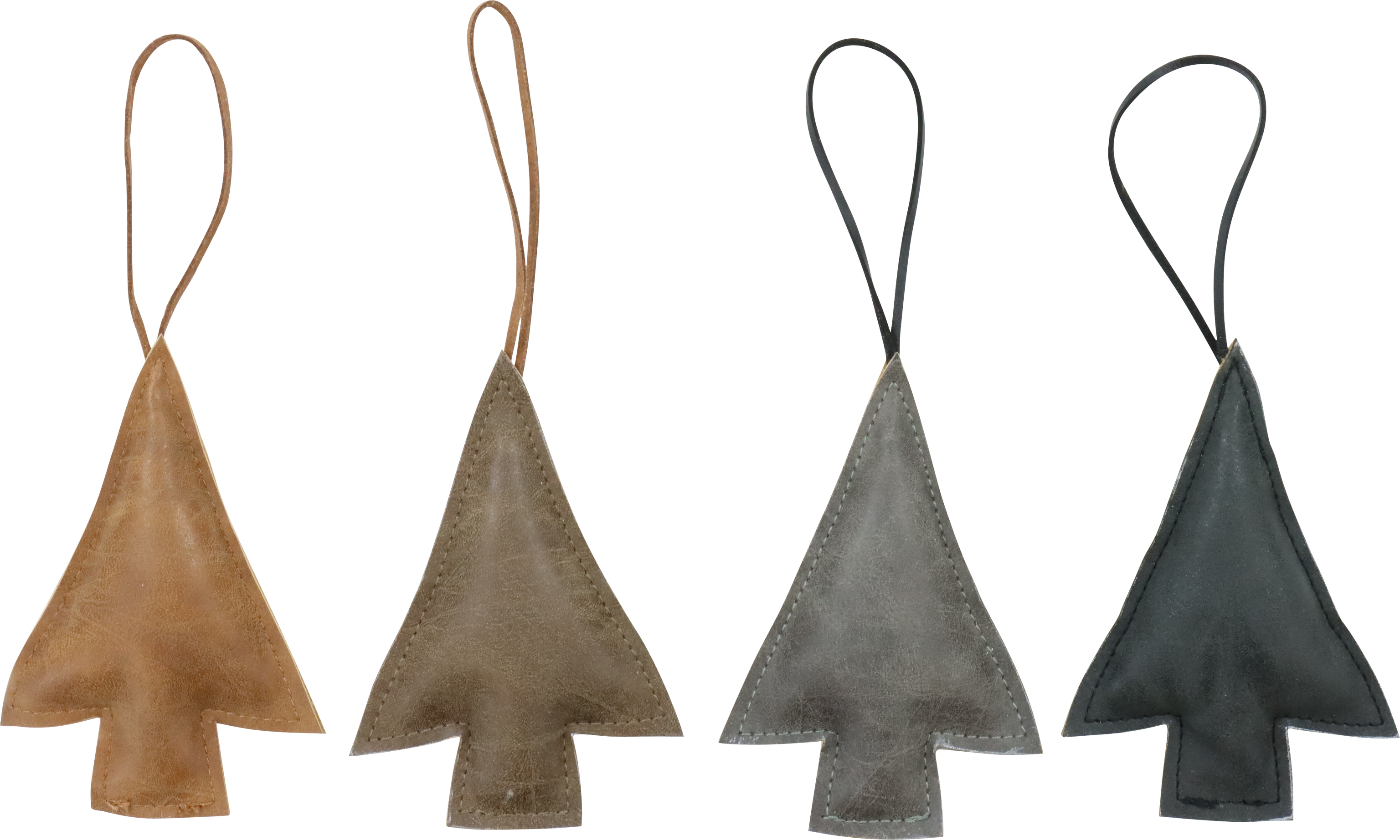 1283 LEATHER HANGERS BÄUME  S/4