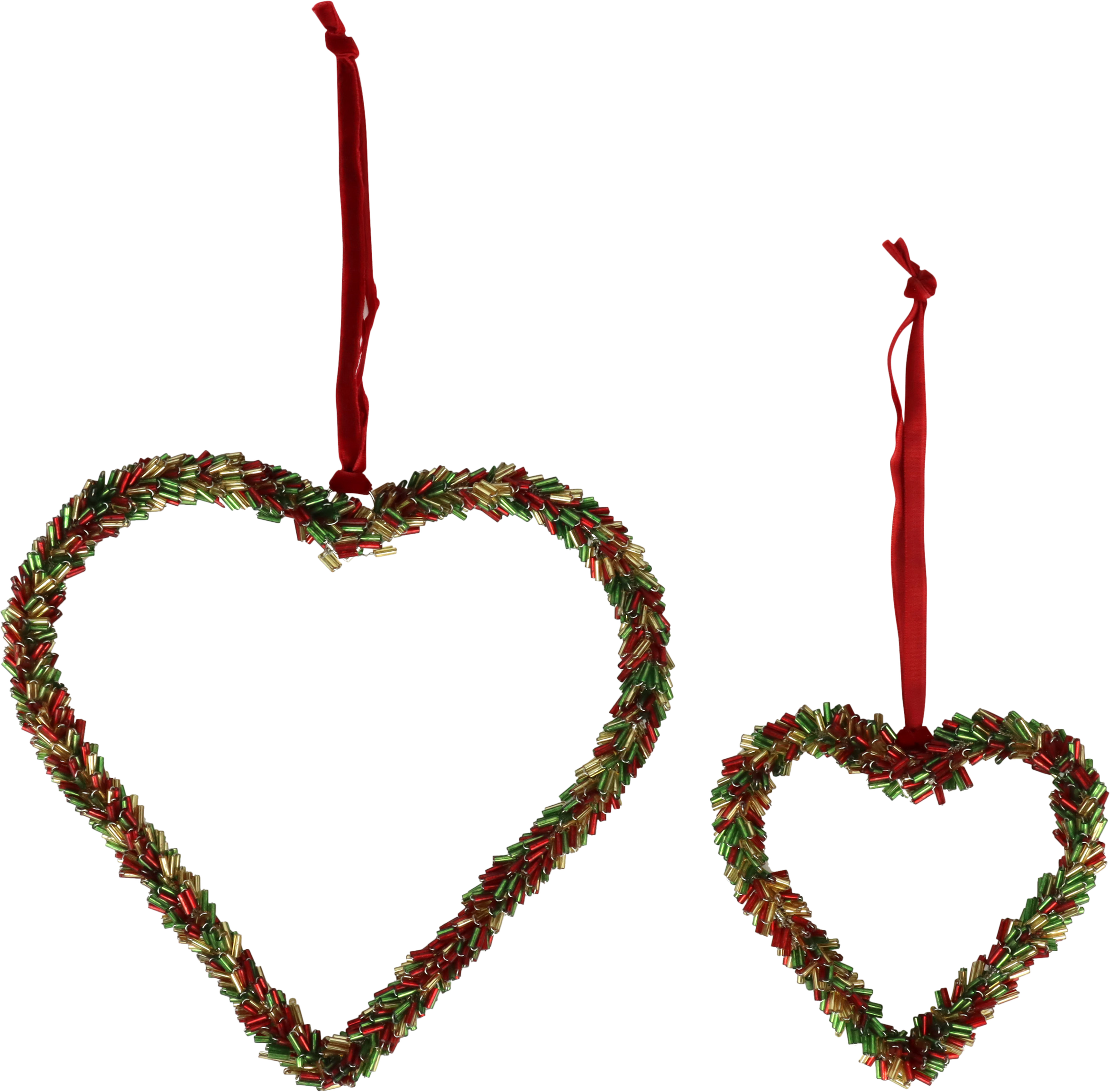 1519 DECORATIVE HANGERS HEART  S/2