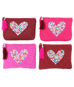 1527 POUCHES HEARTS  S/4