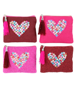 1528 POUCHES HEARTS  S/4