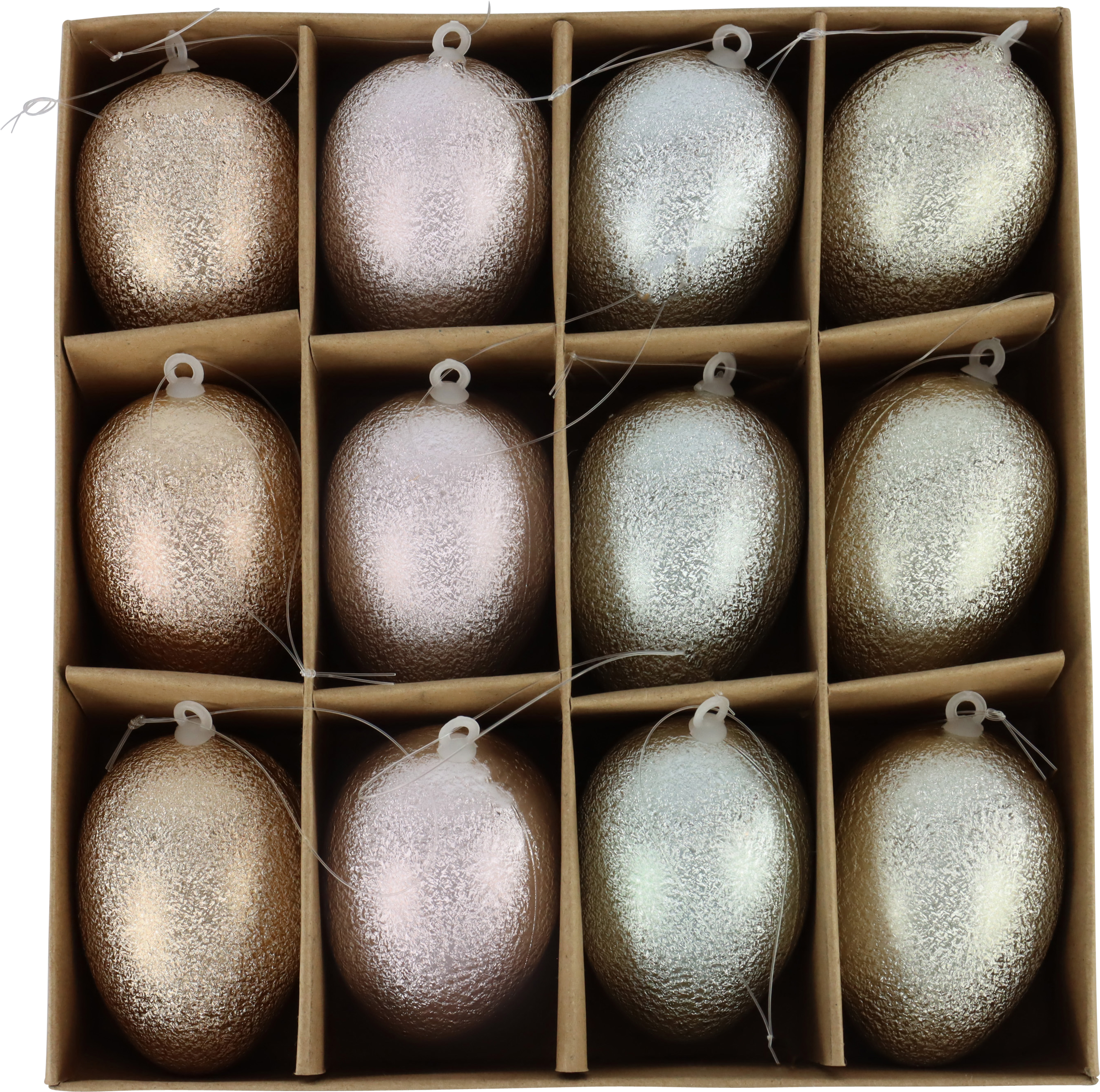 1765 HUEVOS DECORATIVOS  GLOW  S/12