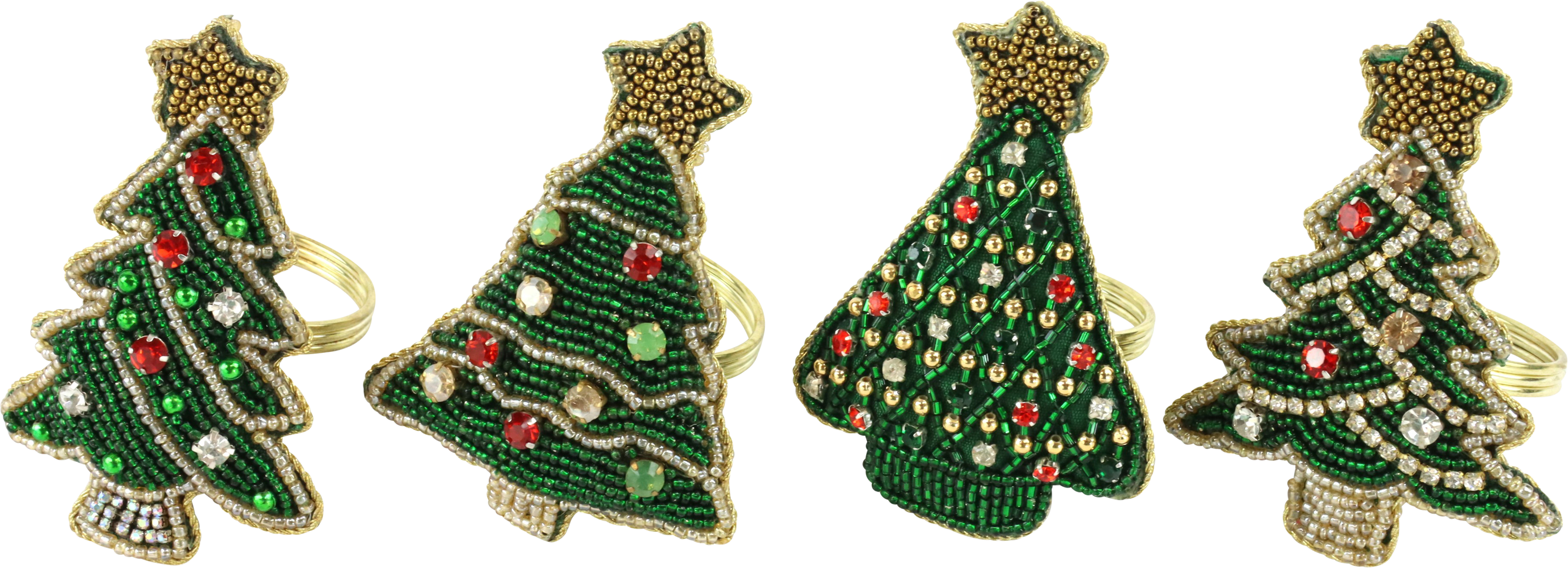 1907 ANILLOS SERVILLETA XMAS-TREES  S/4