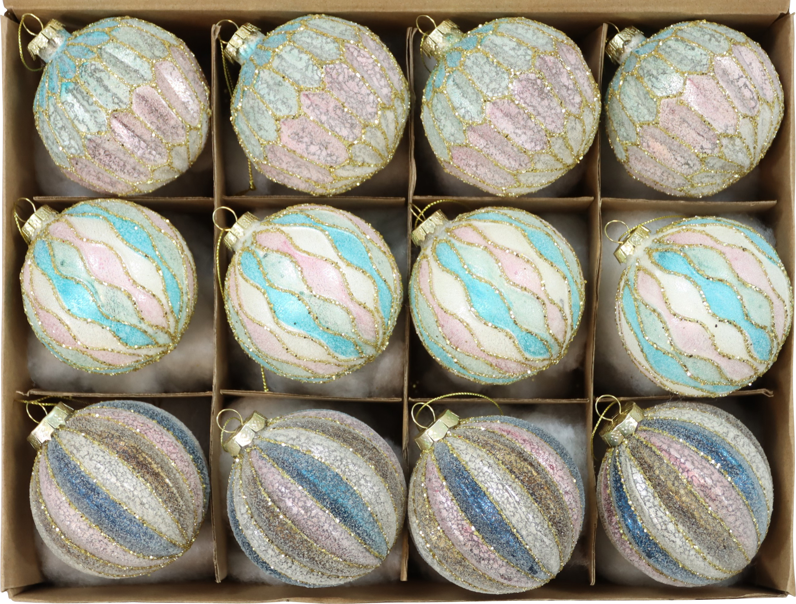 2190 BOLAS VIDRIO  HARLEKIN  S/12