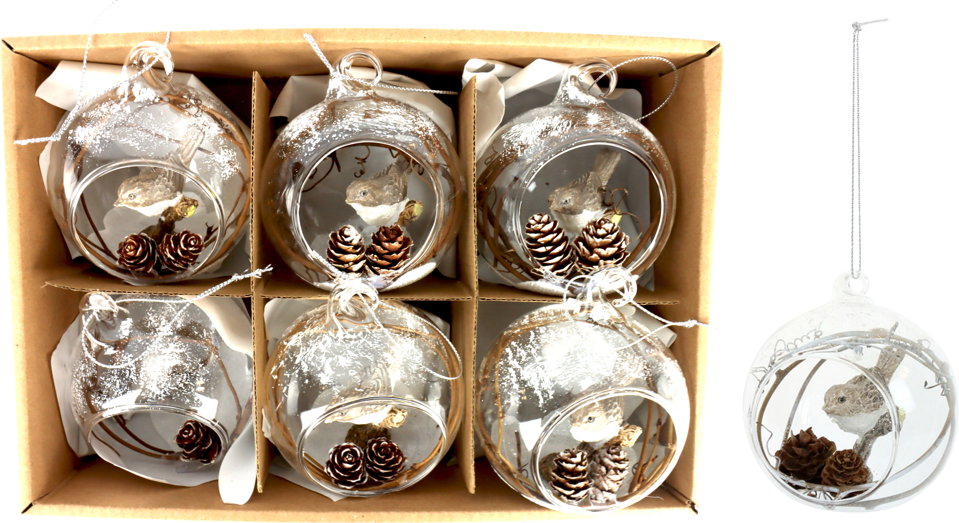 2198 BOLAS VIDRIO  ZAUNKÖNIG  S/6