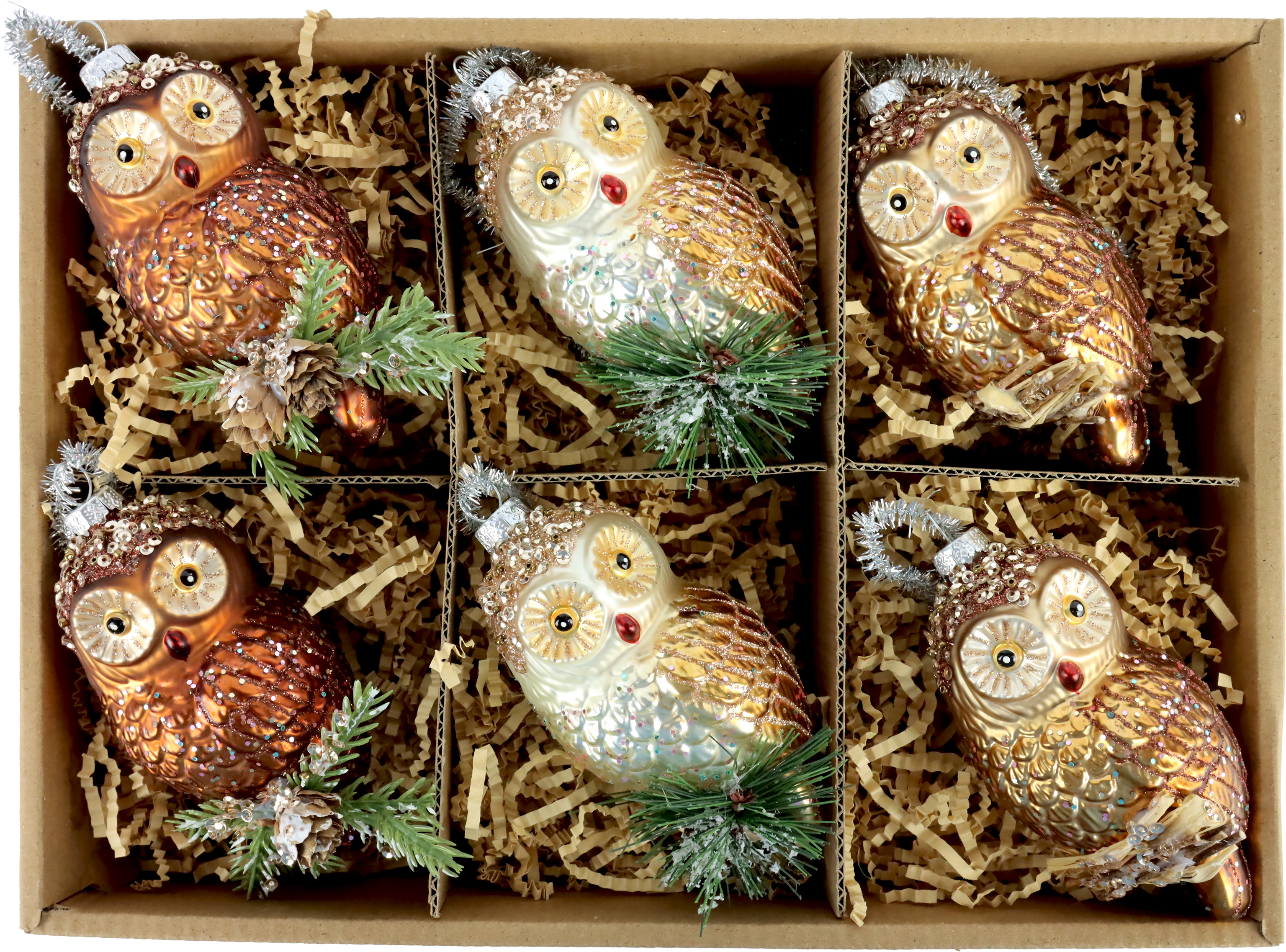 2308 CAJA VINTAGE «BÚHOS» S/6