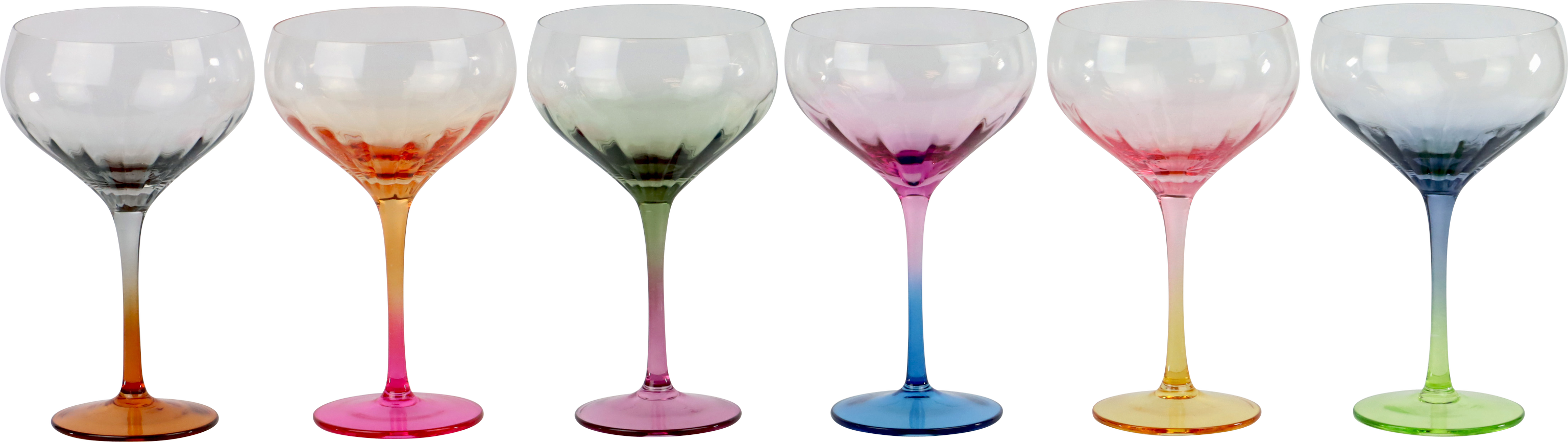 2503 COPAS DE CRISTAL  RAINBOW  S/6