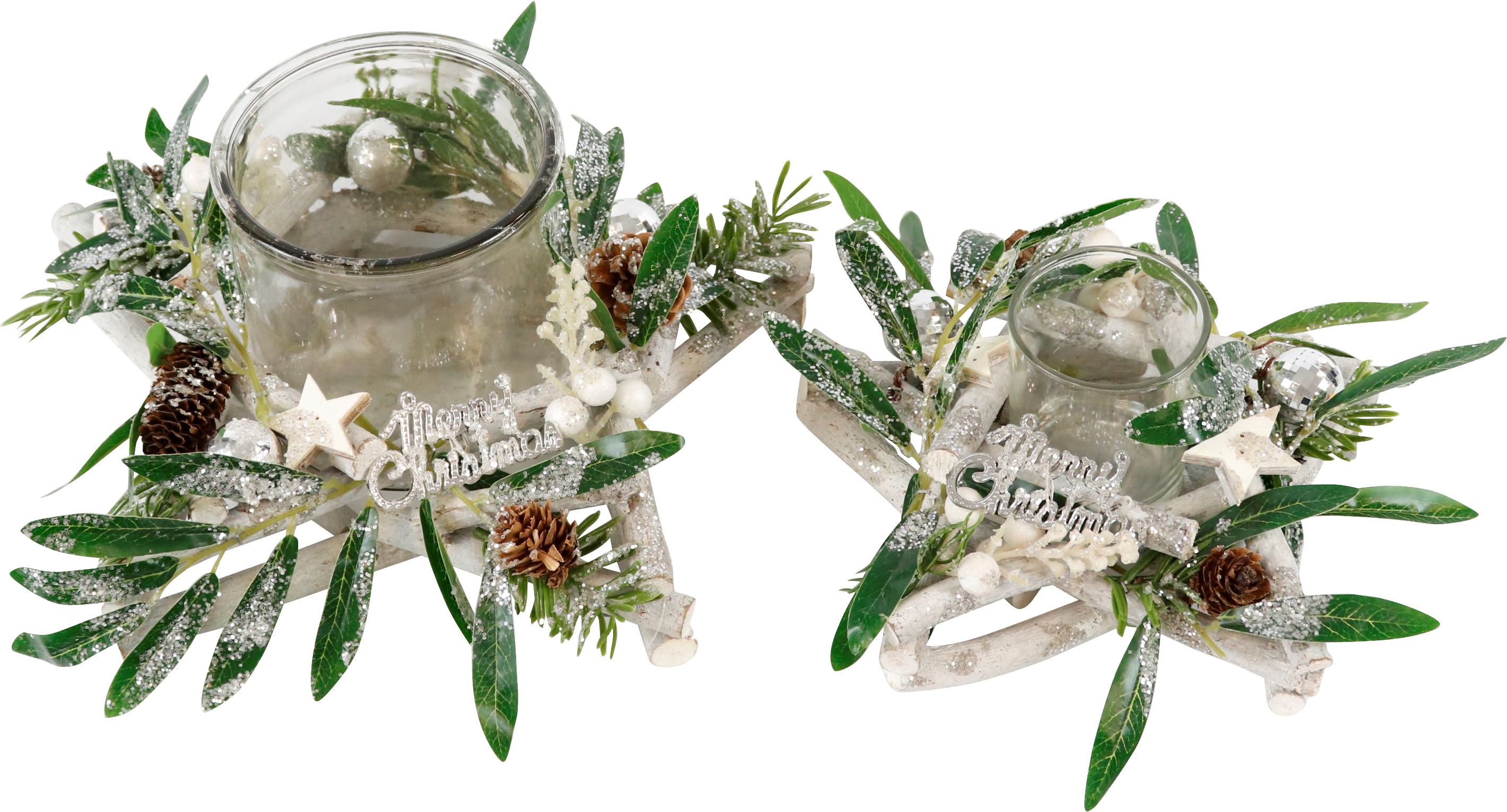 2611 PORTAVELAS  MERRY CHRISTMAS  S/2