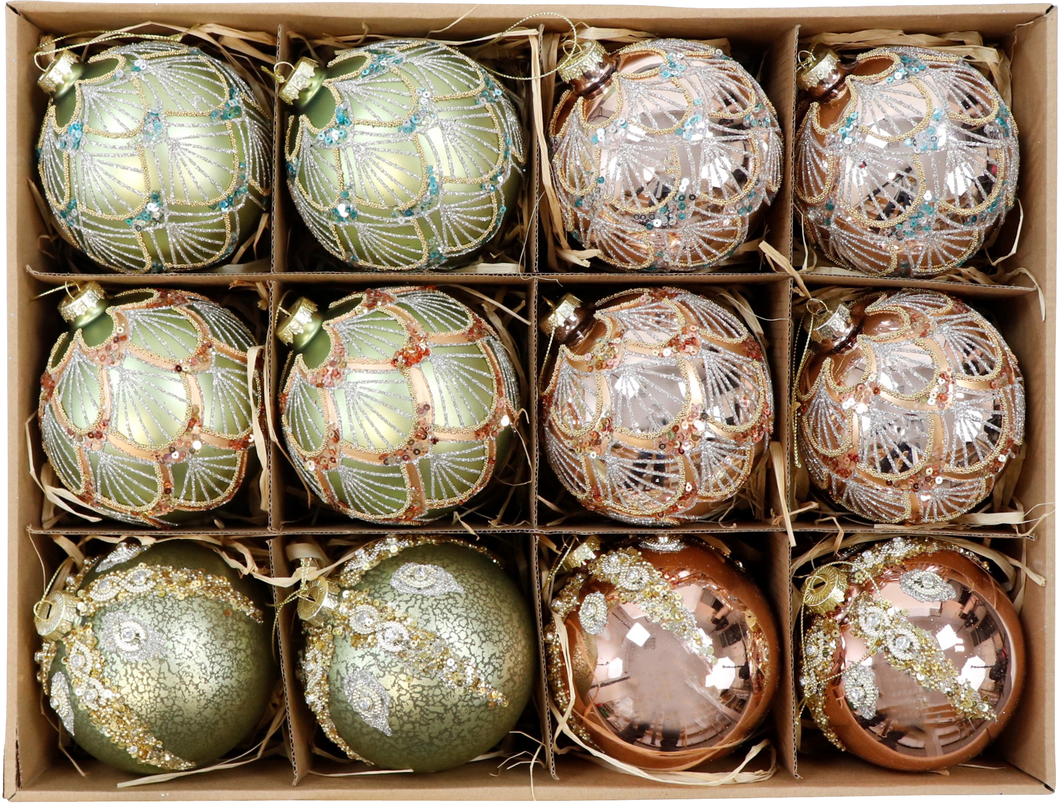 3119 BOX VINTAGE  GLASKUGELN  S/12