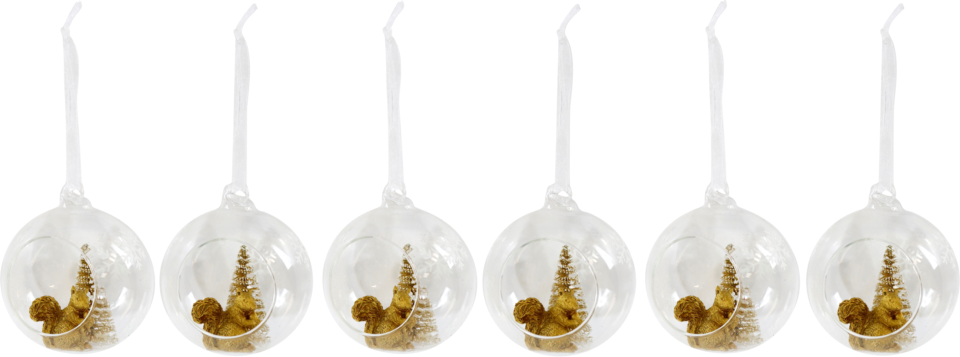 3161 BOLAS VIDRIO  EICHHÖRNCHEN  S/6