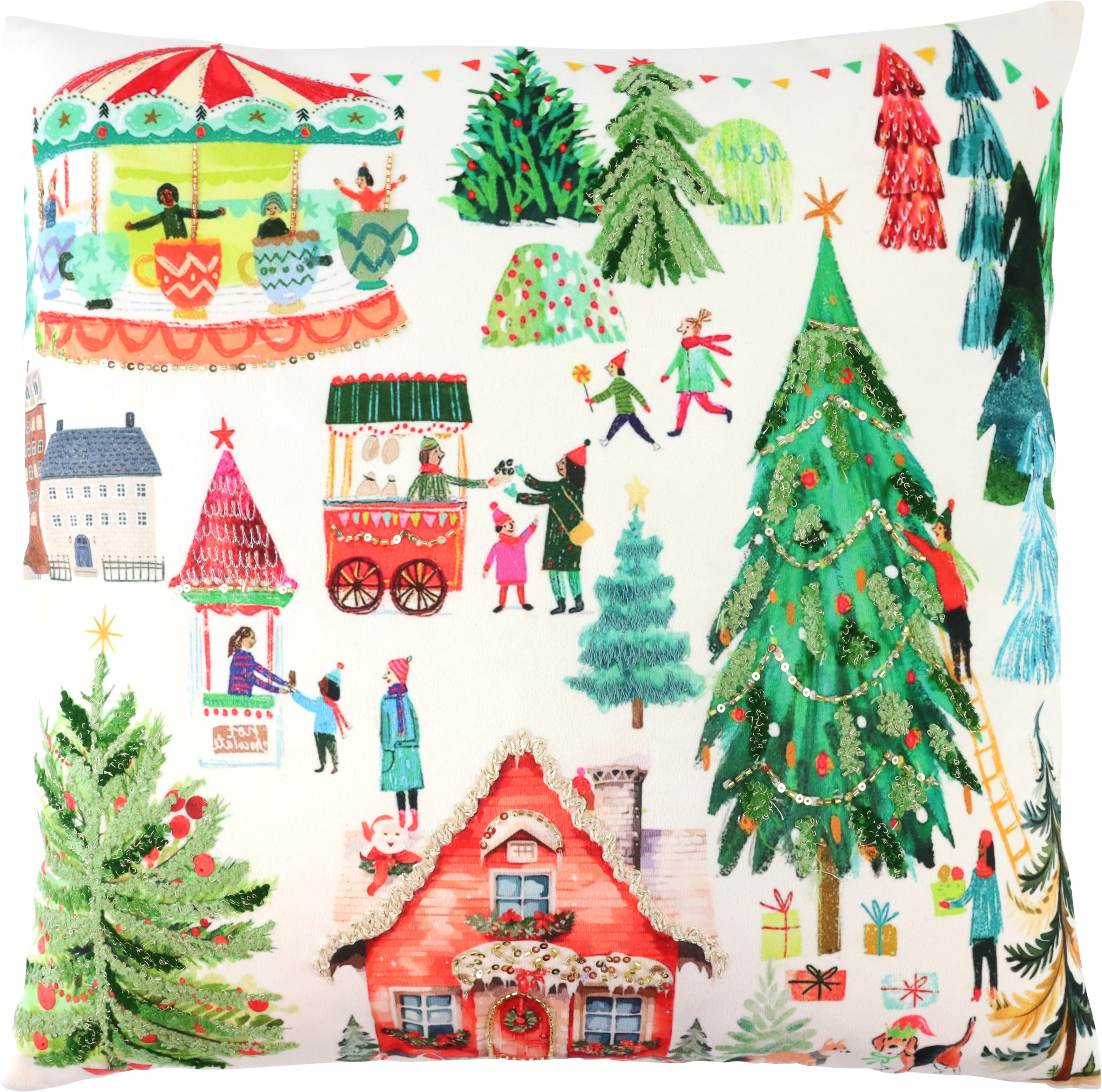 3168 HOUSSE DE COUSSIN  NOEL VILL..
