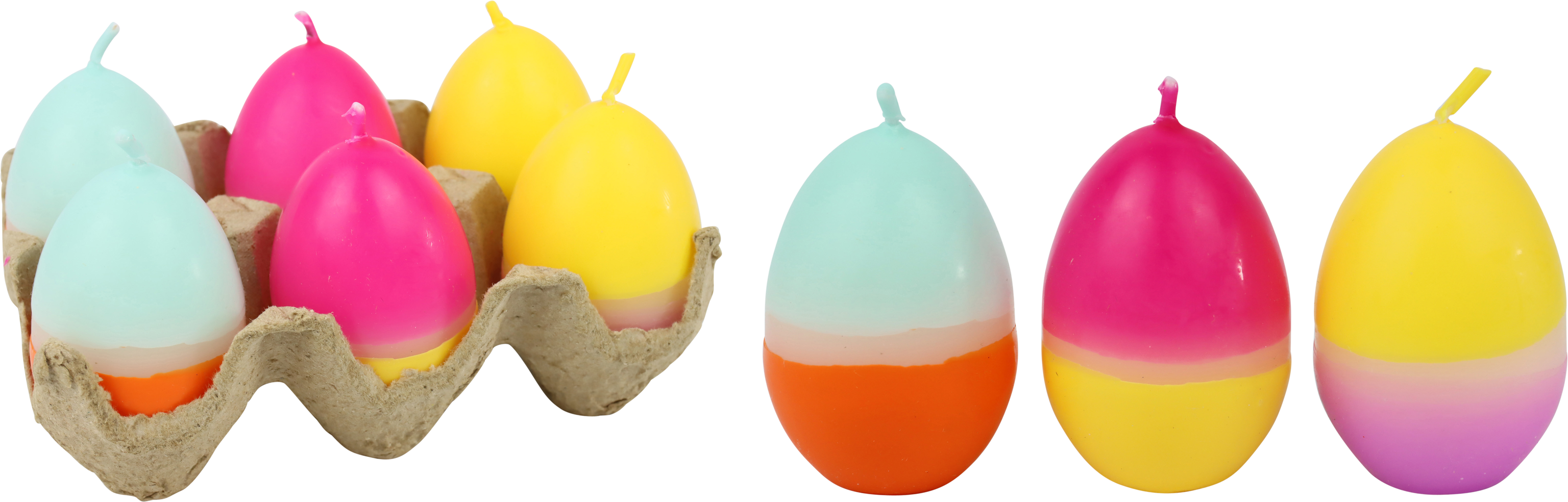 3509 VELAS DE HUEVO  RAINBOW  S/6