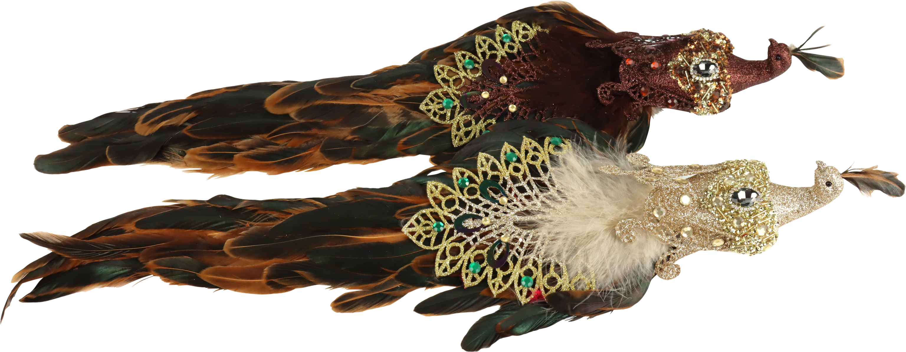3751 PÁJAROS ORNAMEN SPARKLE WINGS  S/2