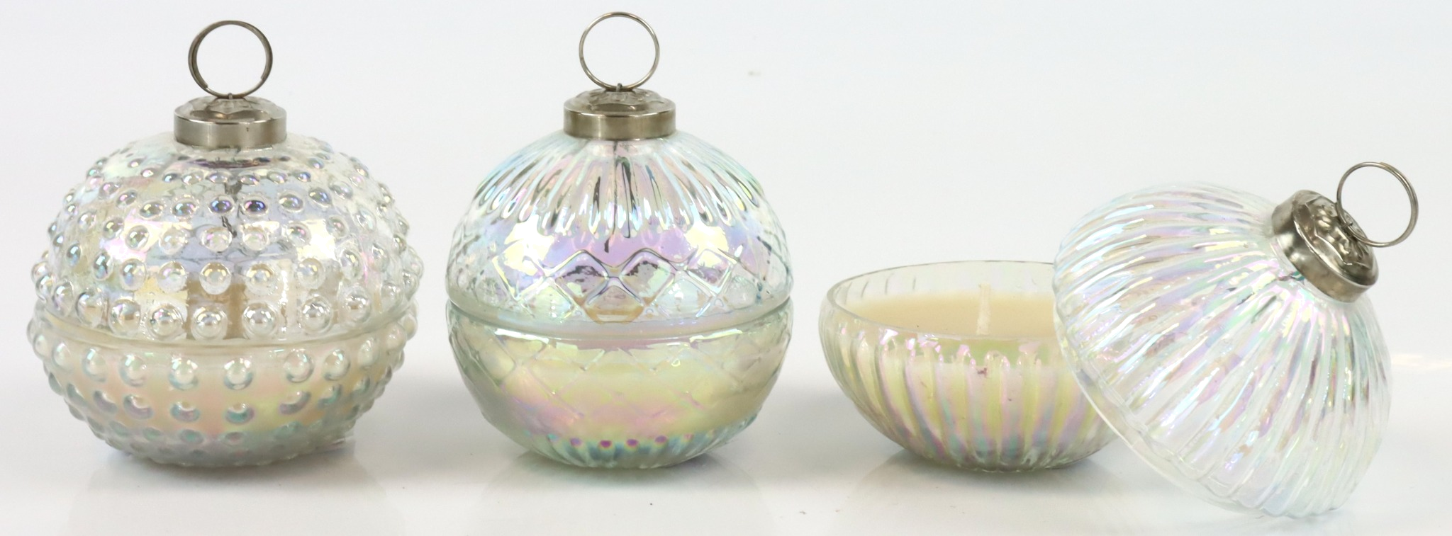 3992 CANDLEGLASSES XMAS BALLS  S/3