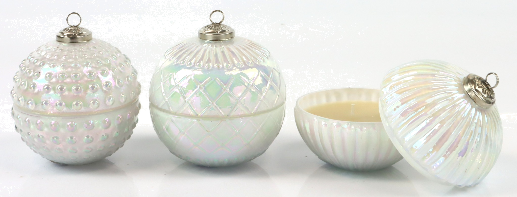 3994 CANDLEGLASSES XMAS BALLS  S/3