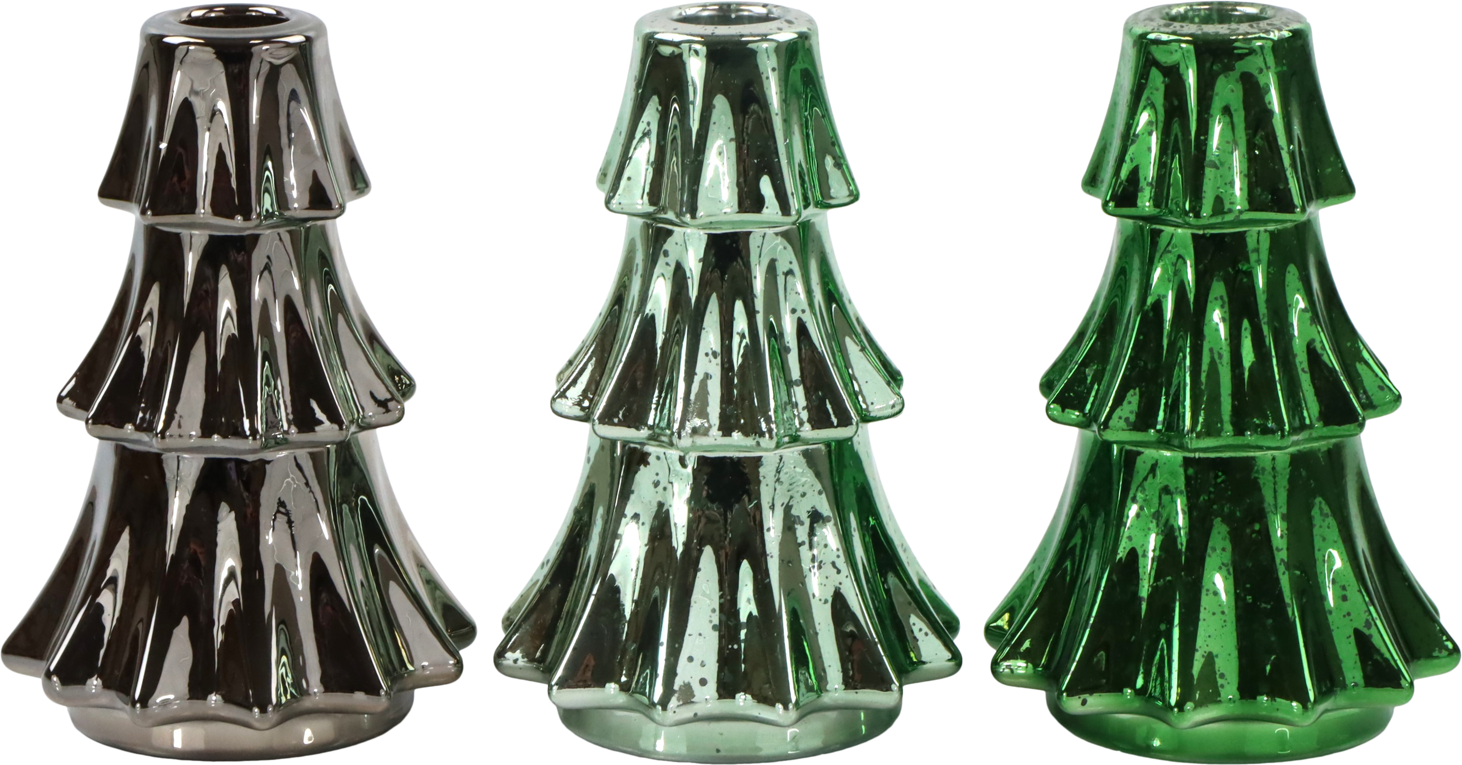 4116 CANDLEHOLDER FESTIVE TREE  S/3