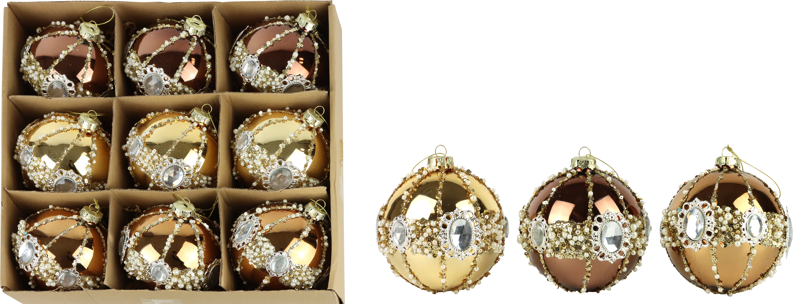 4123 GLASKUGELBOX OPULENT GLOW  S/9