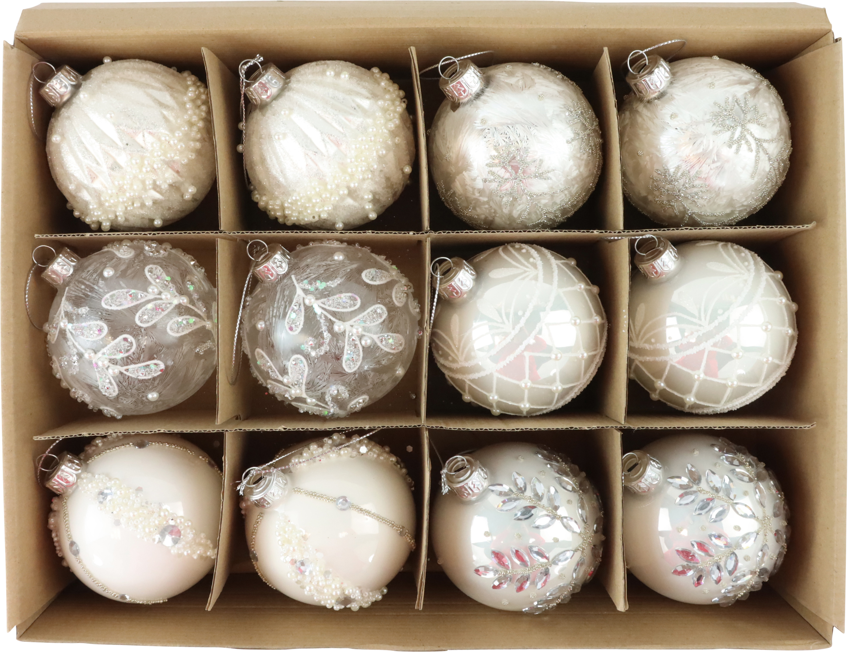 4307 VINTAGEBOX XMAS BALLS  S/12