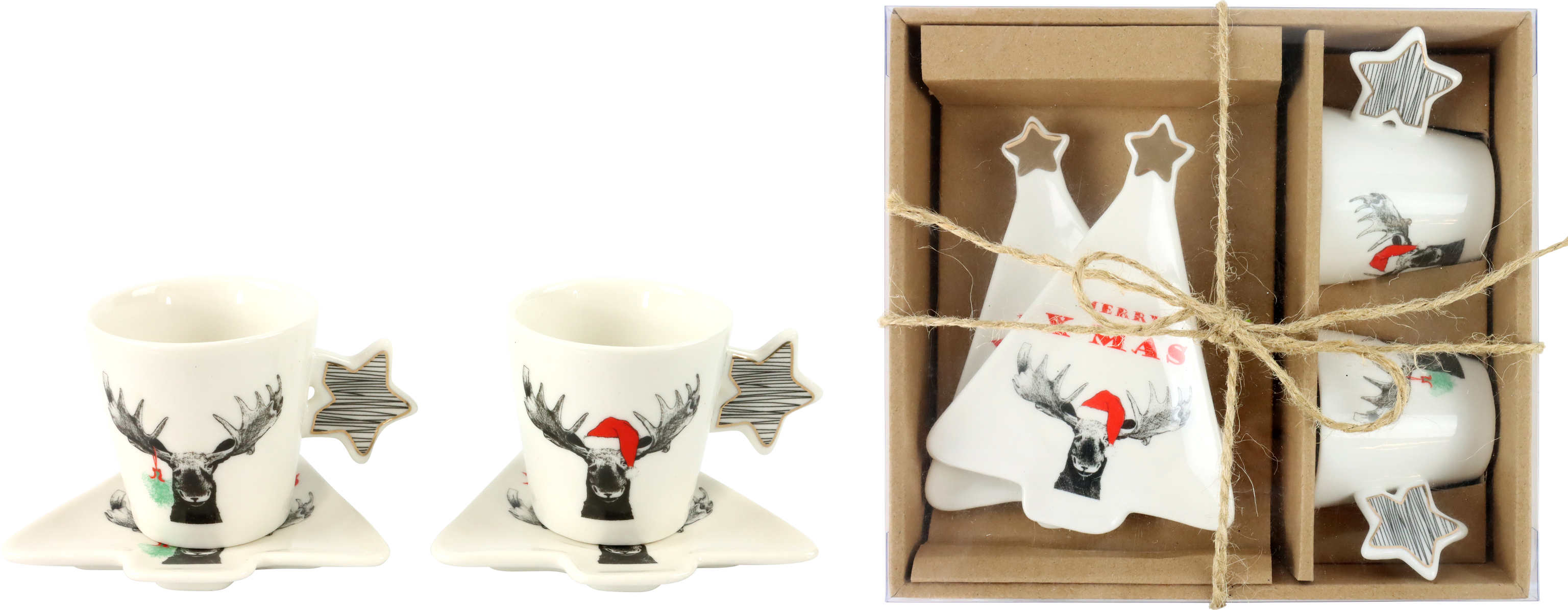 4362 ESPRESSO-SET FUNNY MOOSE  S/2