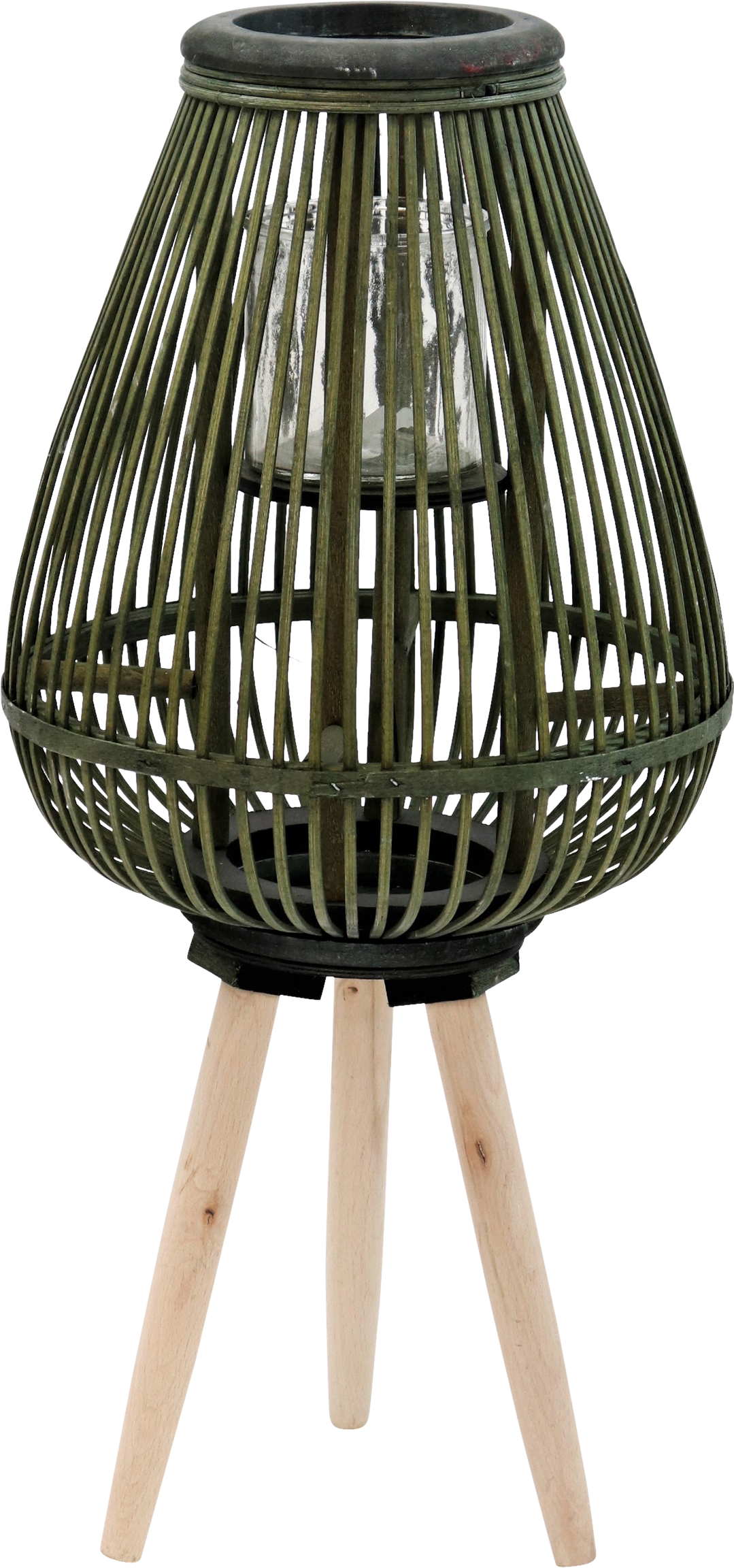 4536 BASKET ON STAND W. GLASS JAVA