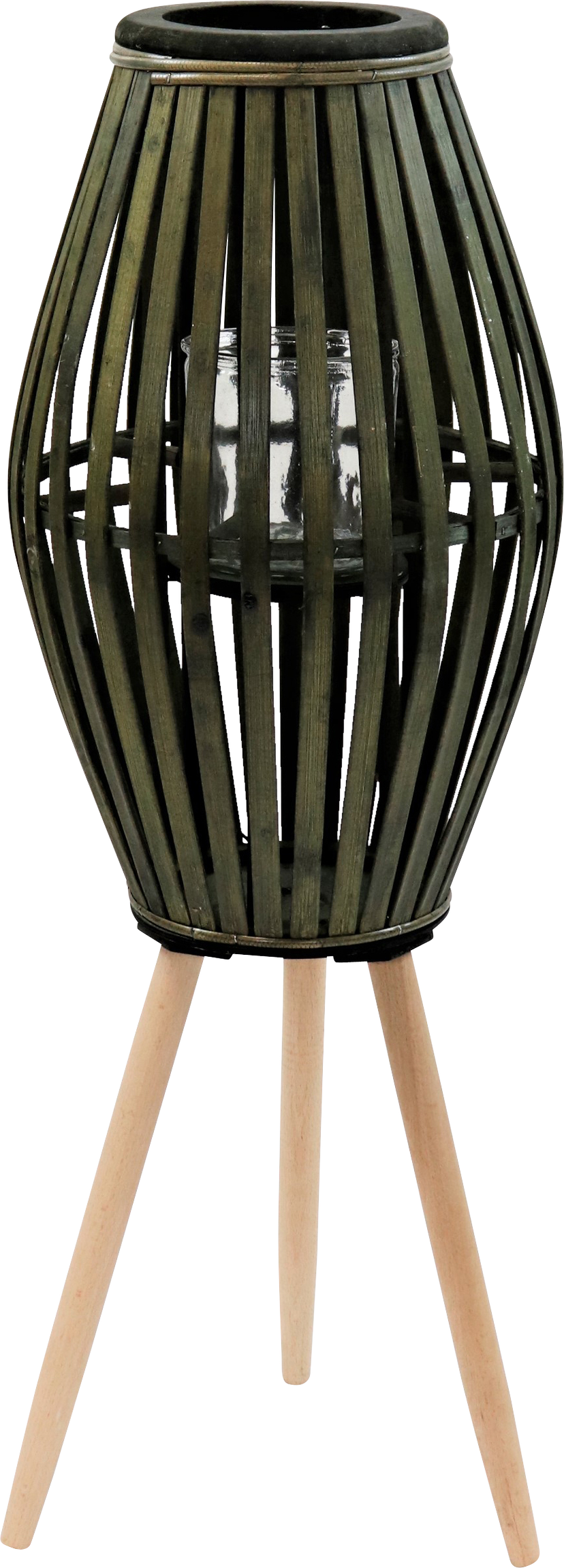 4539 BASKET ON STAND W. GLASS JAVA