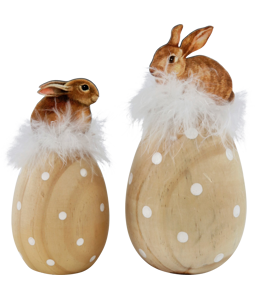 4906 FEATHER EGGS NATURALS  S/2