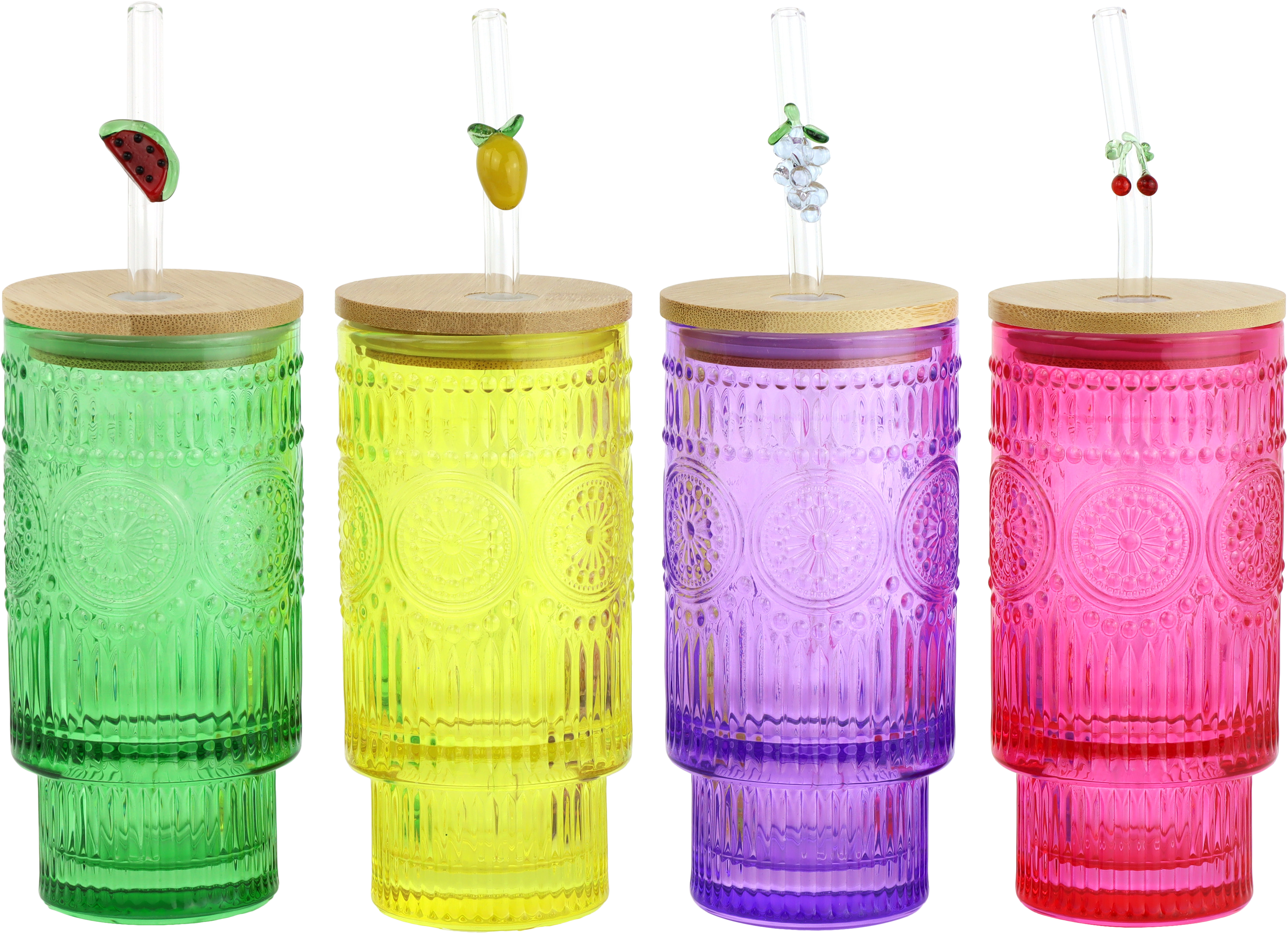 5005 Vasos con pajita COLORIDO  S/4