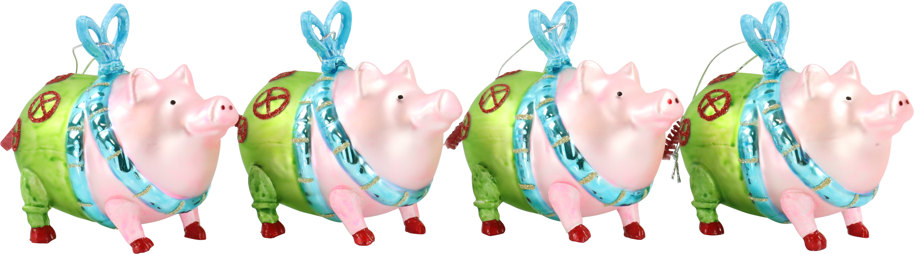 5506 DECORES VIDRIO  GLÜCKSSCHWEIN  S/4