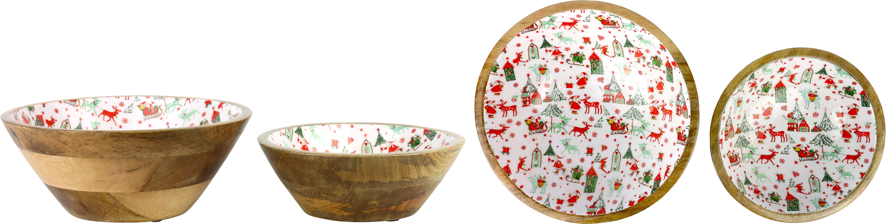 5579 HOLZSCHALEN HOLLY & SNOW  S/2
