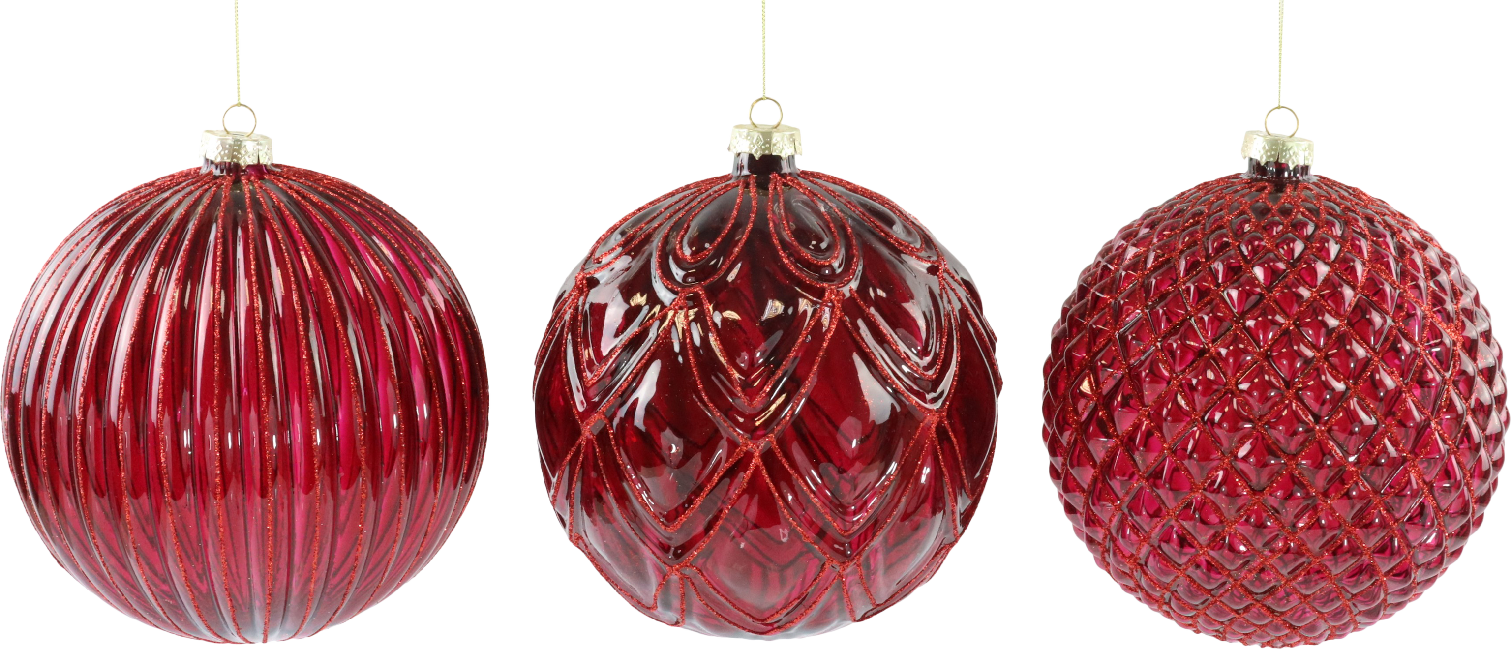 5627 GLASSBALLS RUBY RADIANCE  S/3