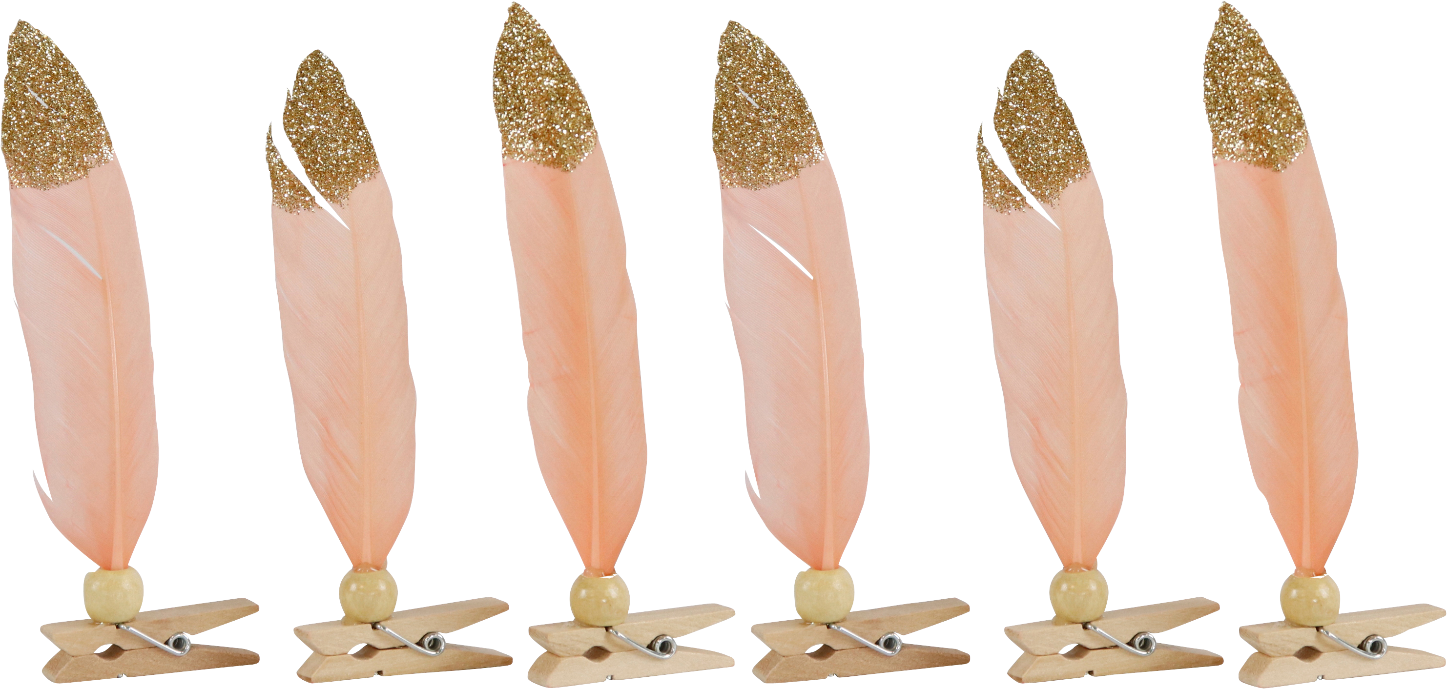 5966 FEATHER CLIPS BLUSH  S/6