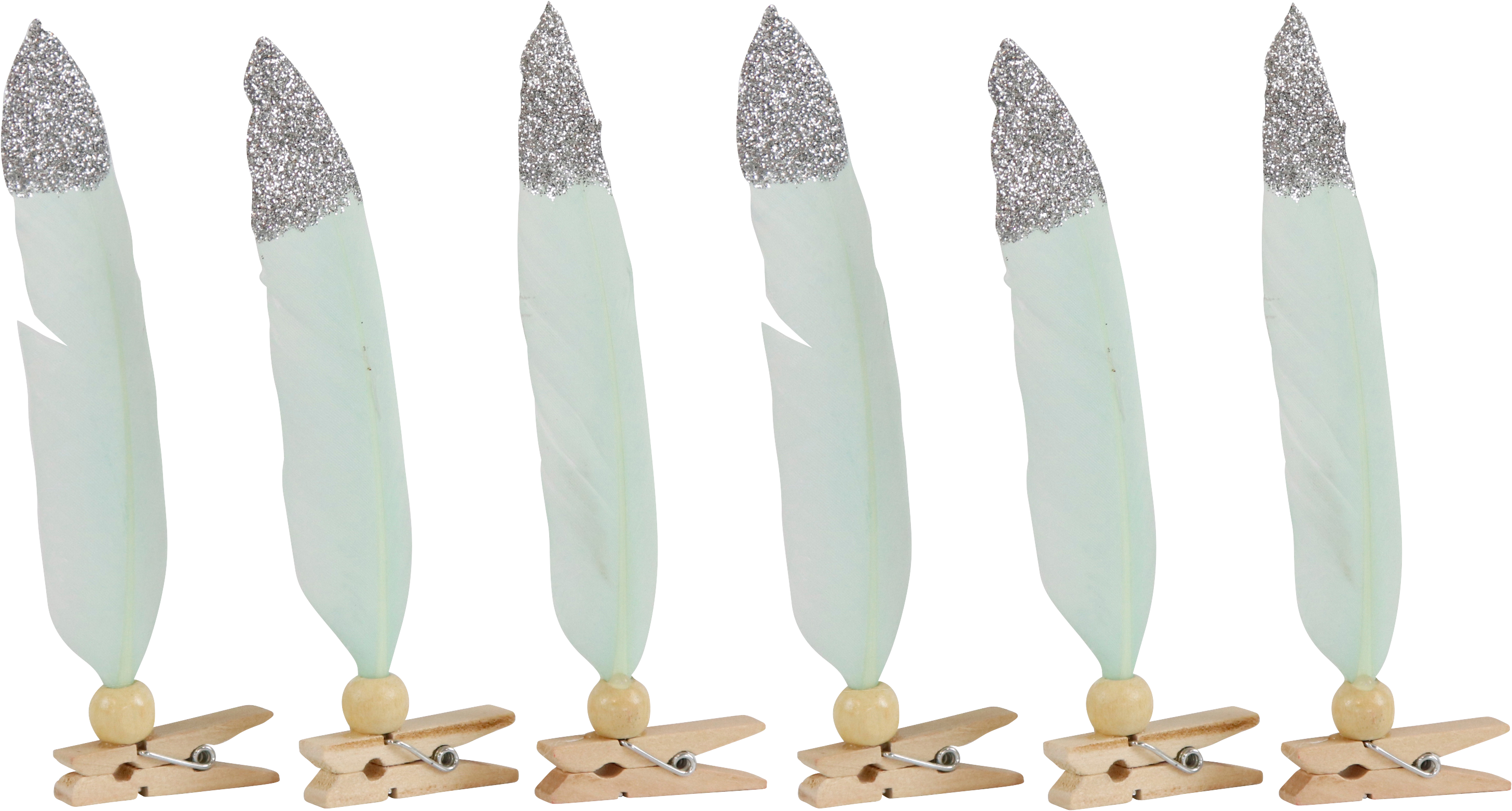 5967 FEATHER CLIPS MINT  S/6