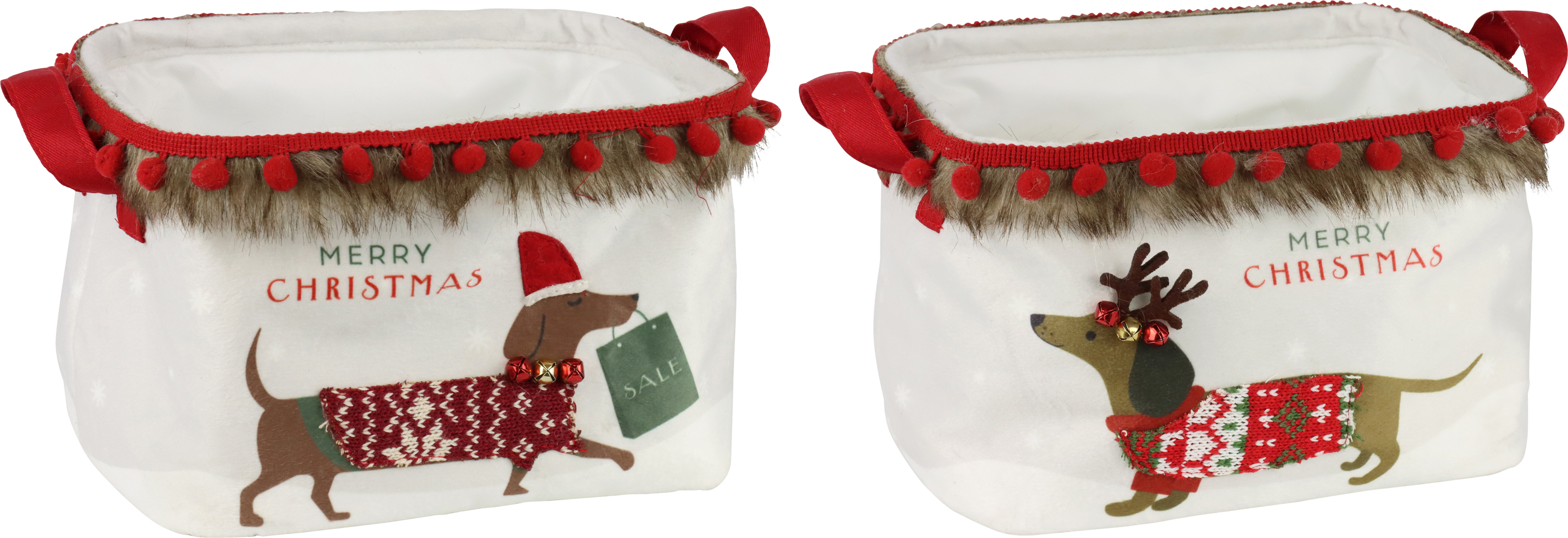 6198 STORAGEBASKET MERRY CHRISTMAS  S/2