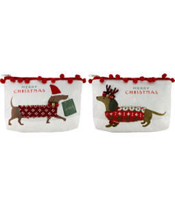 6287 COSMETIC BAGS MERRY CHRISTMAS  S/2