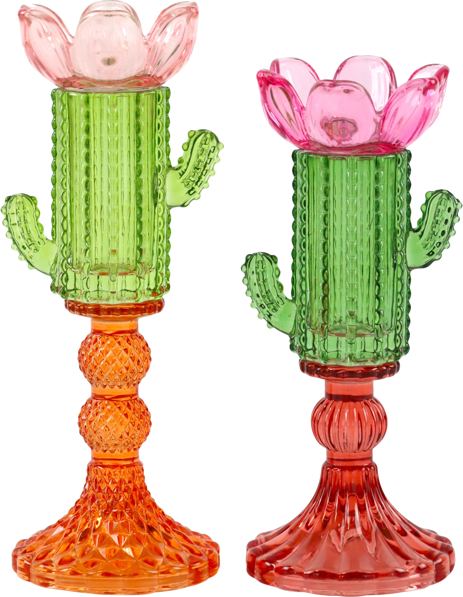 6407 CANDELABRO CHARMING CACTUS  S/2
