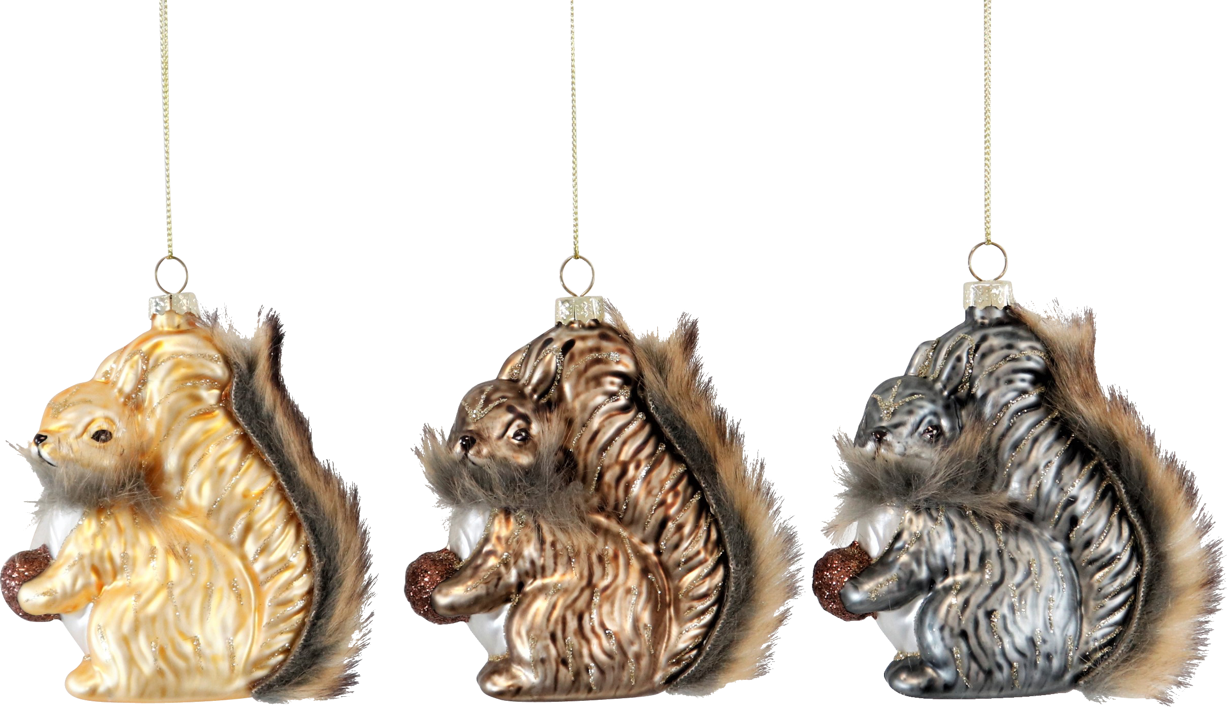 6518 GLASSCHMUCK EICHHÖRNCHEN  S/3