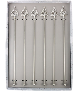 6561 COCTAIL STIRRERS SNOWFLAKE   S/6
