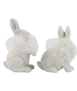 6775 RABBITS FEATHERS  S/2