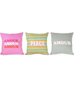 6856 CUSHION COVERS MESSAGE 40X40 S/3