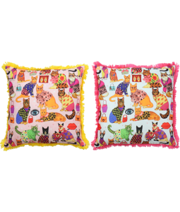 6866 CUSHIONCOVERS CUTE CATS  S/2