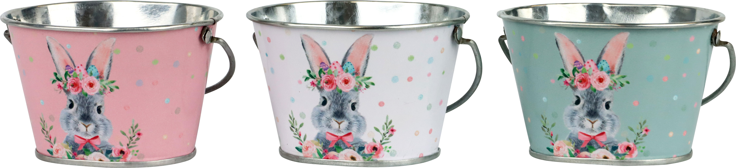 7073 CUBOS FLORAL RABBIT  S/3