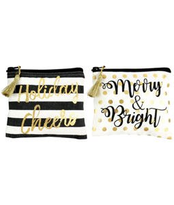 7161 POUCHES MERRY&BRIGHT  S/2