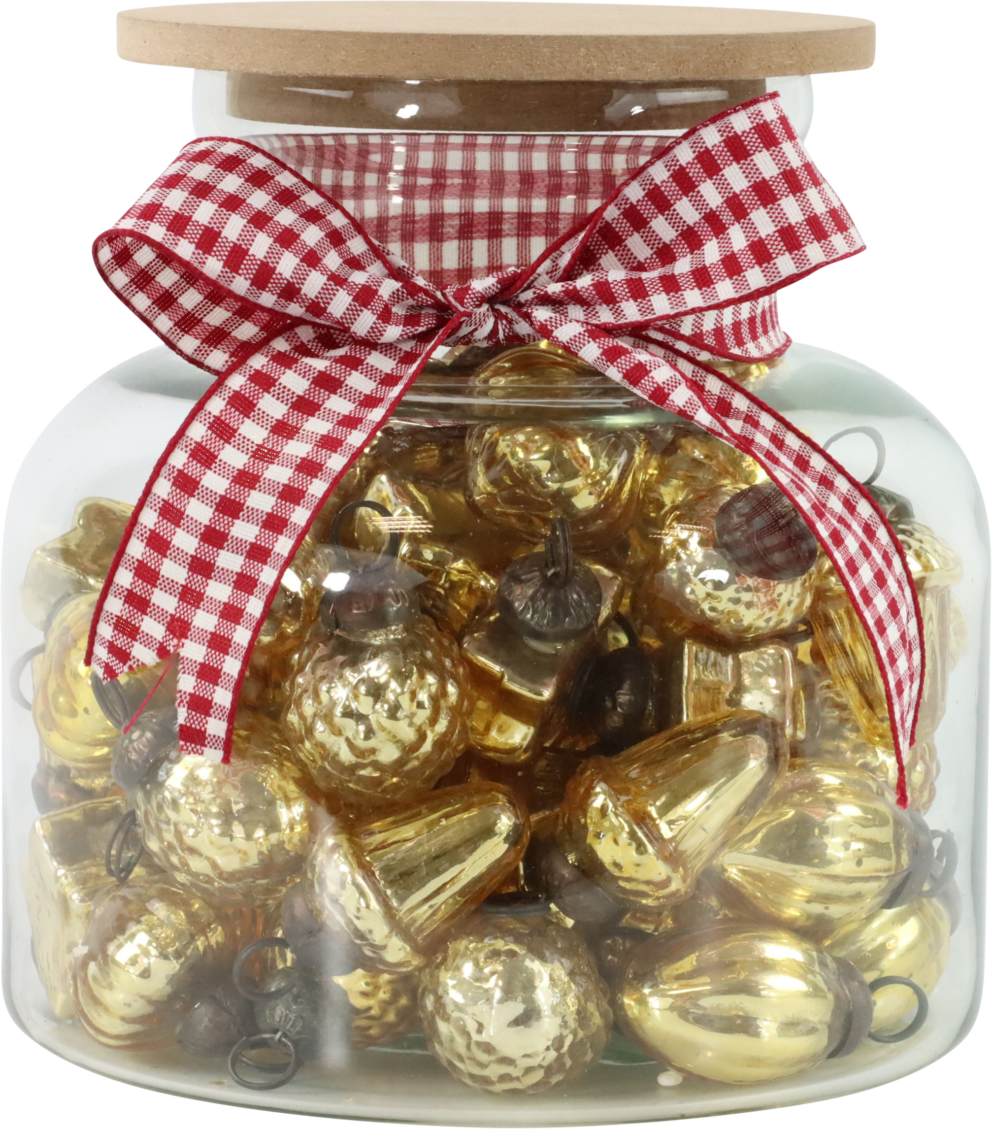 7267 XMAS-KUGELN IM GLAS GOLD  S/61