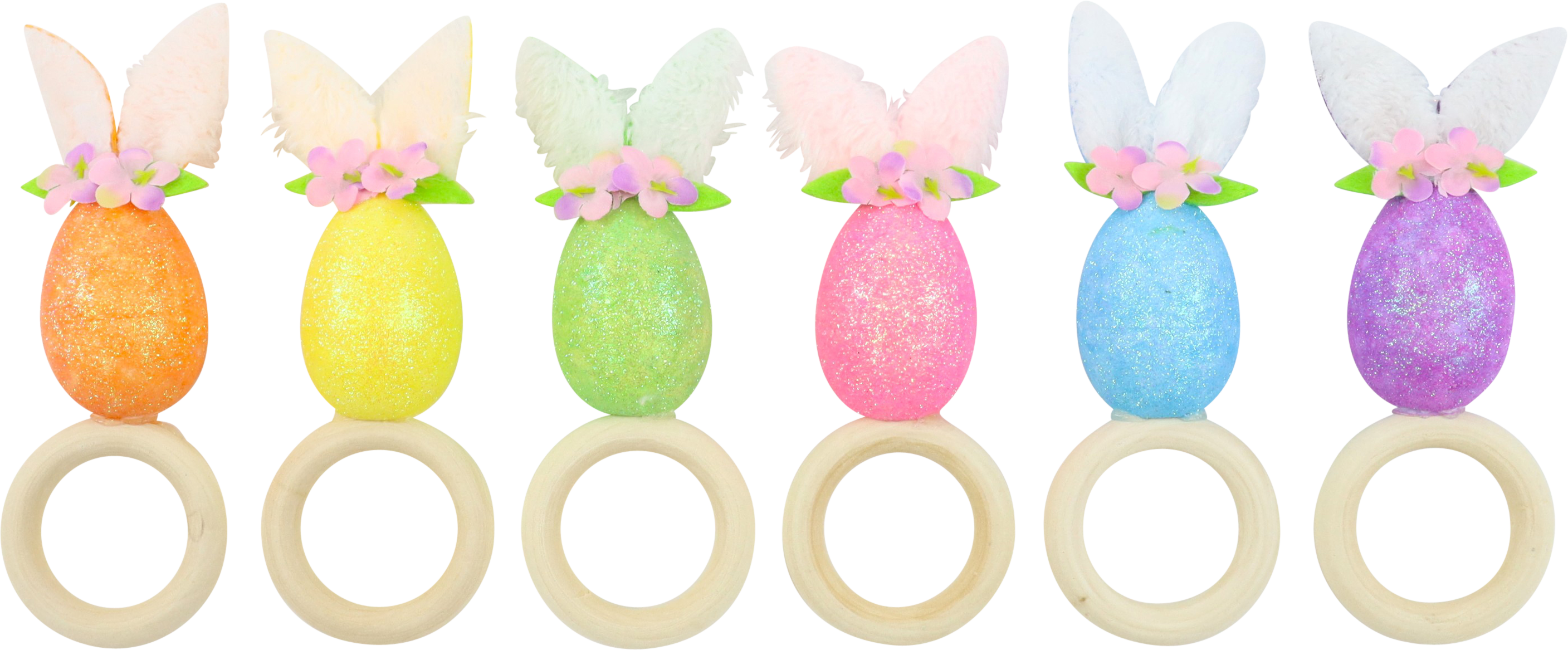 7375 SERVIETTENRINGE BUNNY EARS  S/6