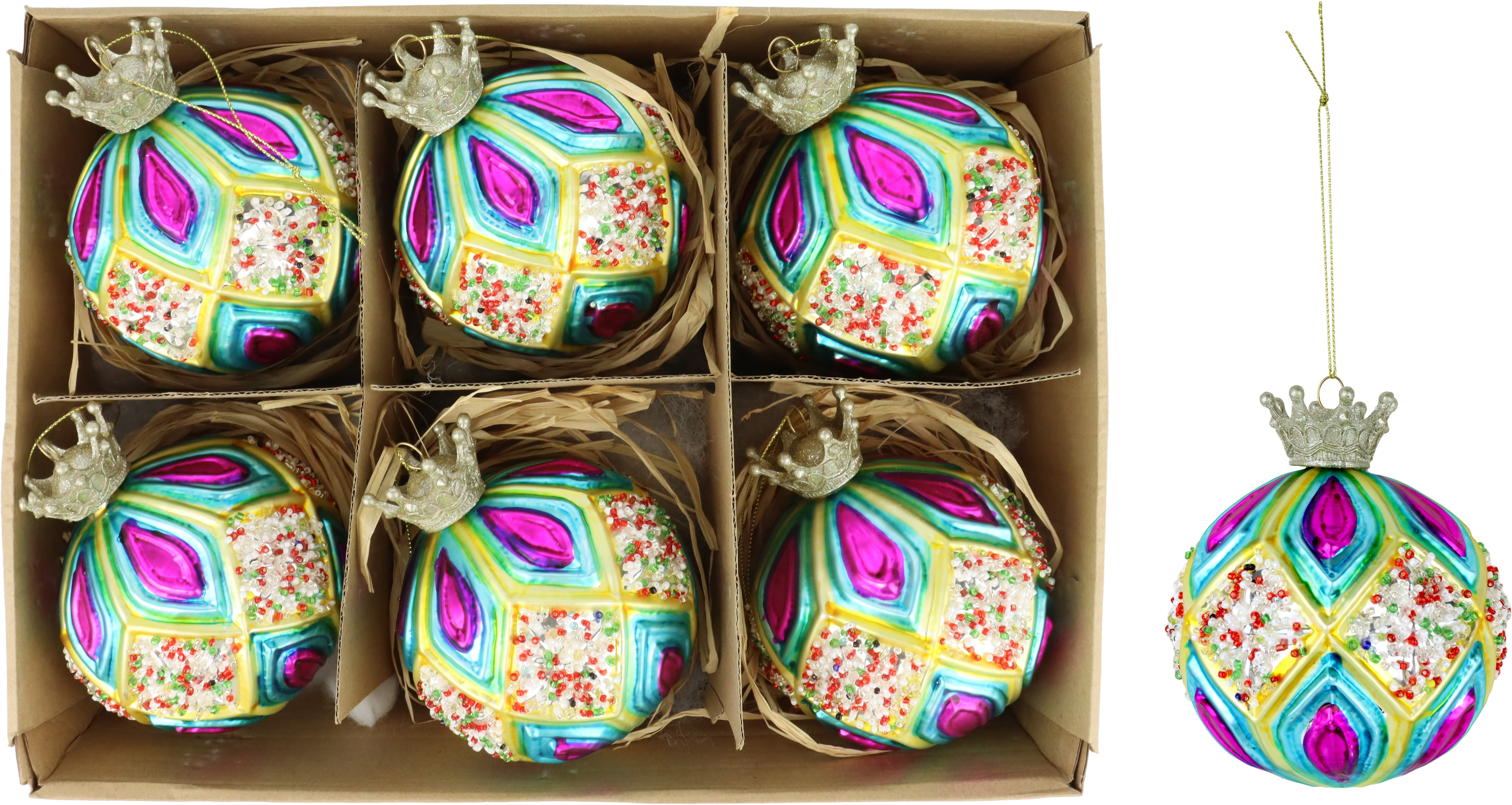 7806 BOLAS DE CRISTAL «CORONA» S/6