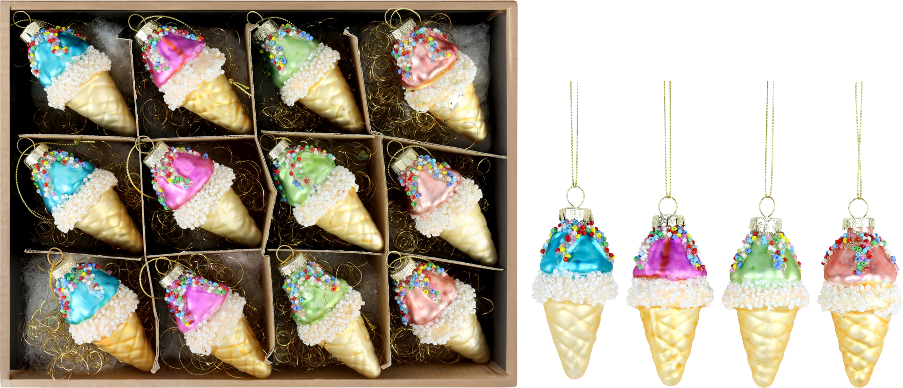 7874 DECO DE CRISTAL «SUNDAE» S/12