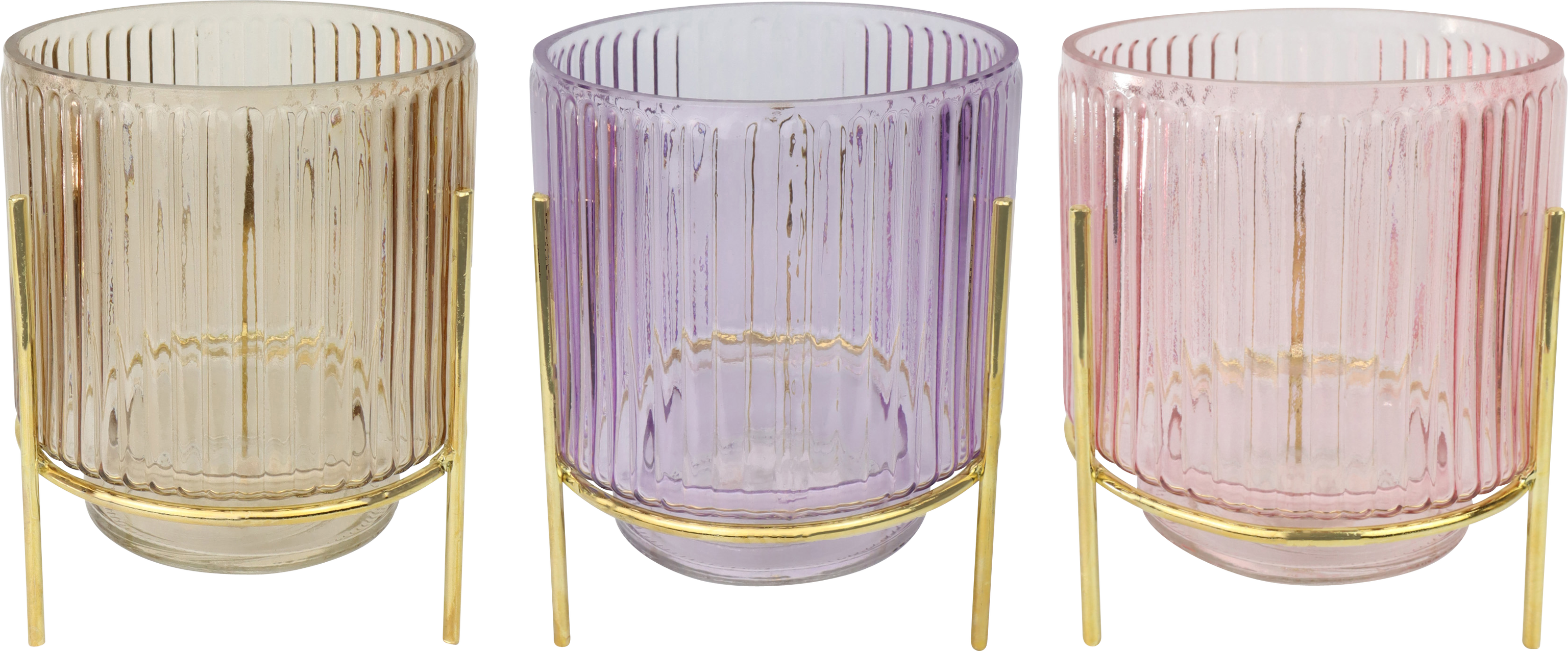 8116 WINDLICHTER AUF STÄNDER BERRY  S/3