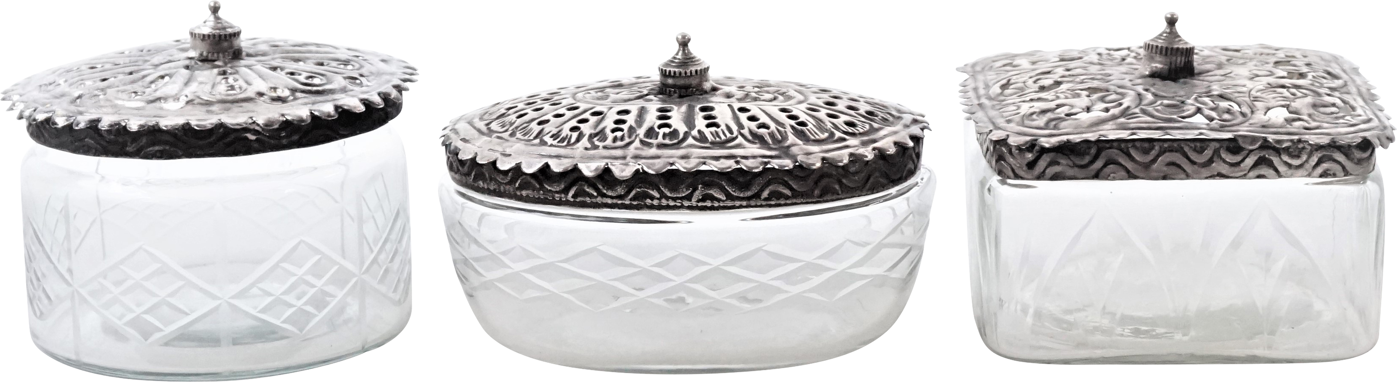 8478 GLASS TINS ALHAMBRA  S/3