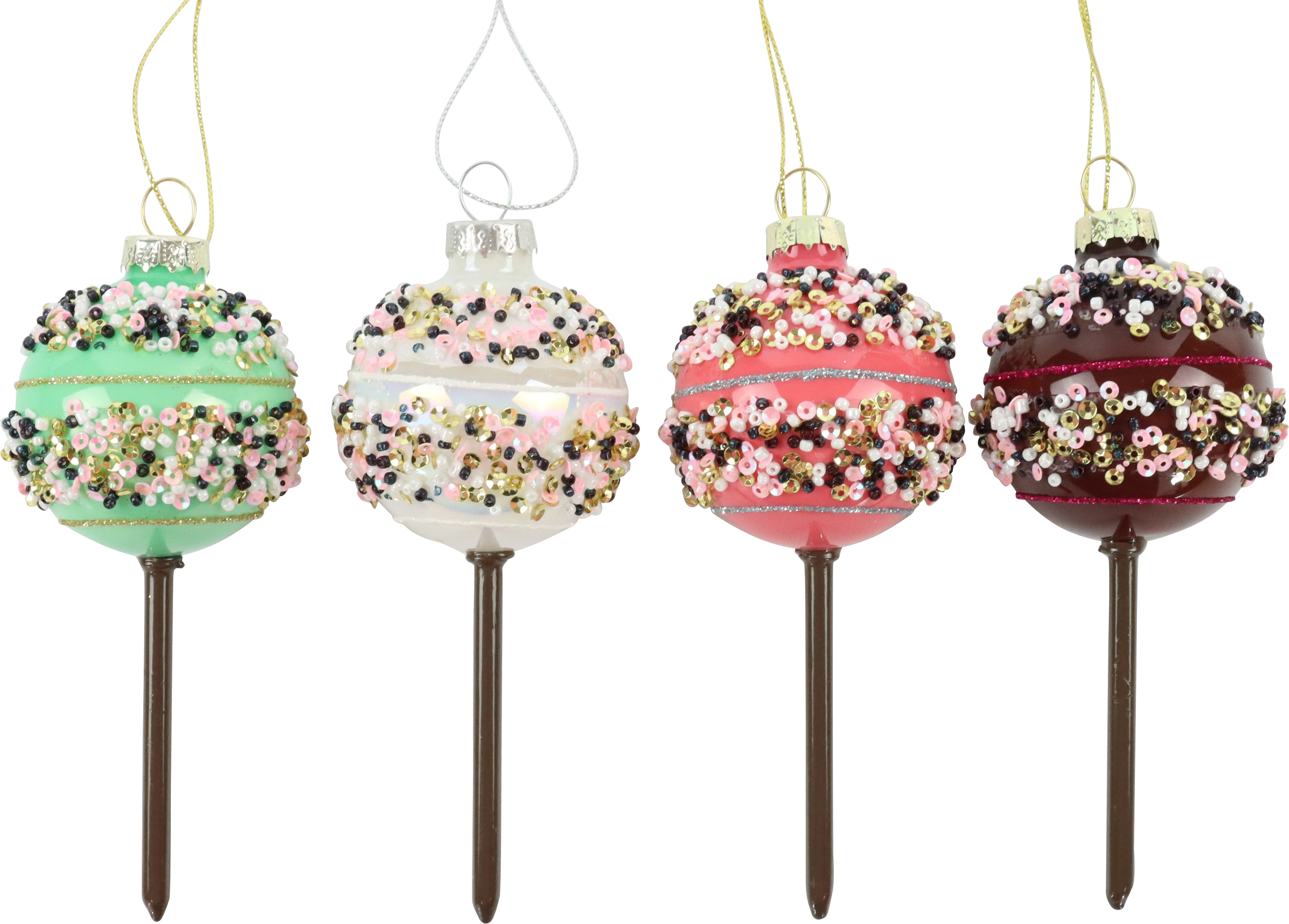 8505 GLASS JEWELLERY LOLLIPOP  S/4