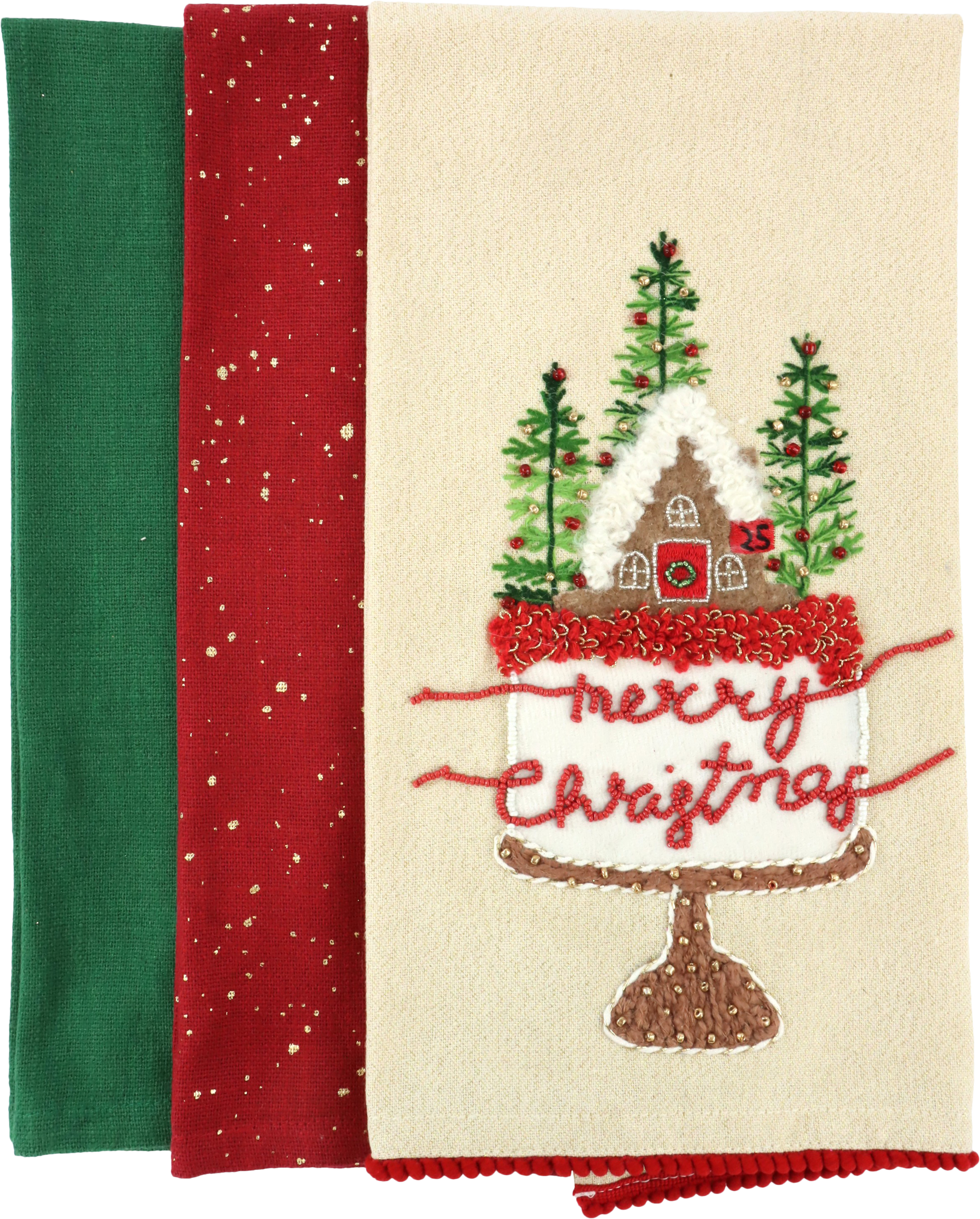 8763 SERVIETTESDECUISINE MERRY CHR  3P